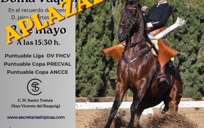 APLAZADO el 1er Concurso de doma Vaquera puntuable para la Copa Precval